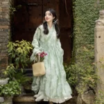 Green Fairy Dress Ming Style Improved Hanfu Female
