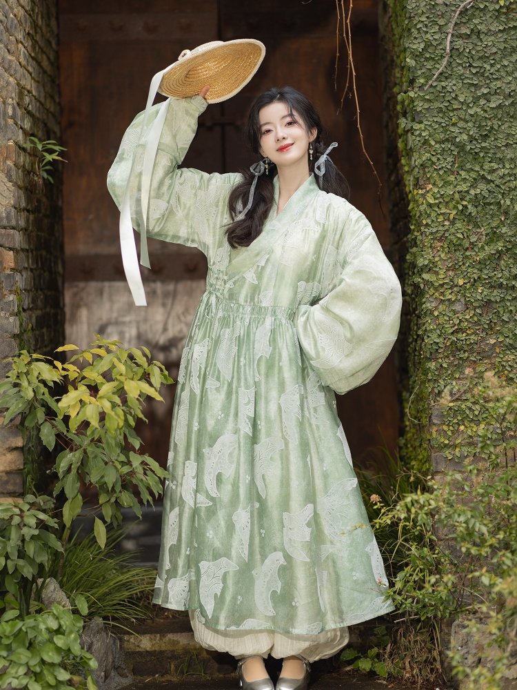 Green Fairy Dress Ming Style Improved Hanfu Female