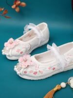 Handmade Flower Girl Shoes Embroidered Coth Shoes