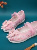 Handmade Flower Girl Shoes Embroidered Coth Shoes - Image 2