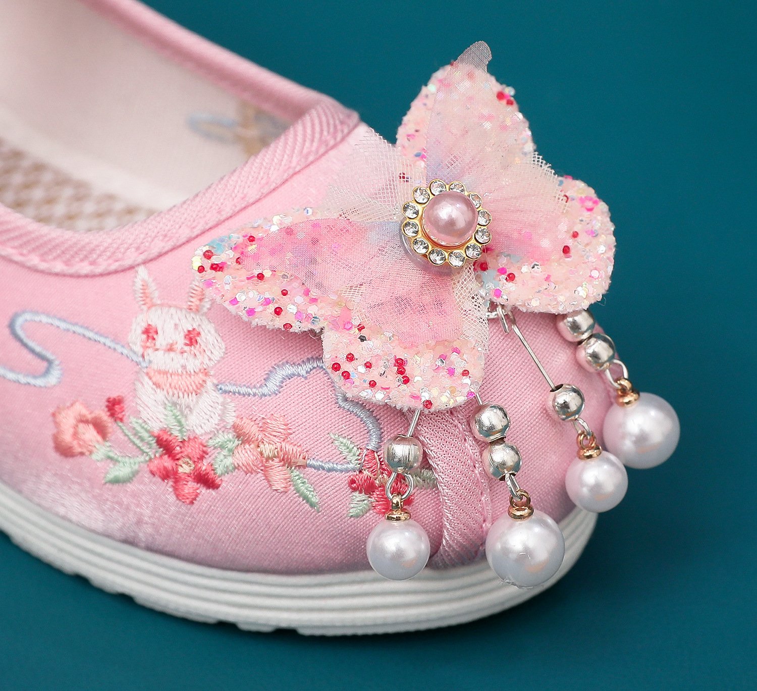 Handmade Flower Girl Shoes Embroidered Coth Shoes