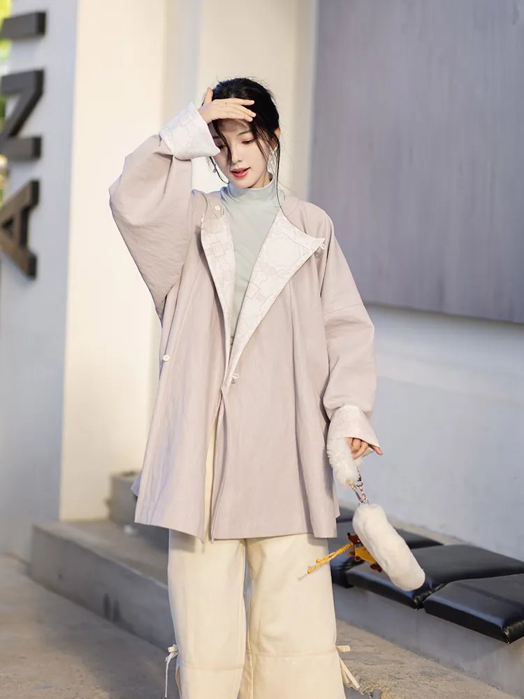 Hanfu For Autumn Winter Tang-Style Robe And Pants