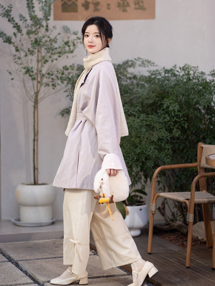 Hanfu For Autumn Winter Tang-Style Robe And Pants
