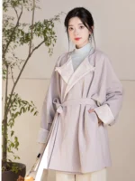 Hanfu For Autumn Winter Tang-Style Robe And Pants