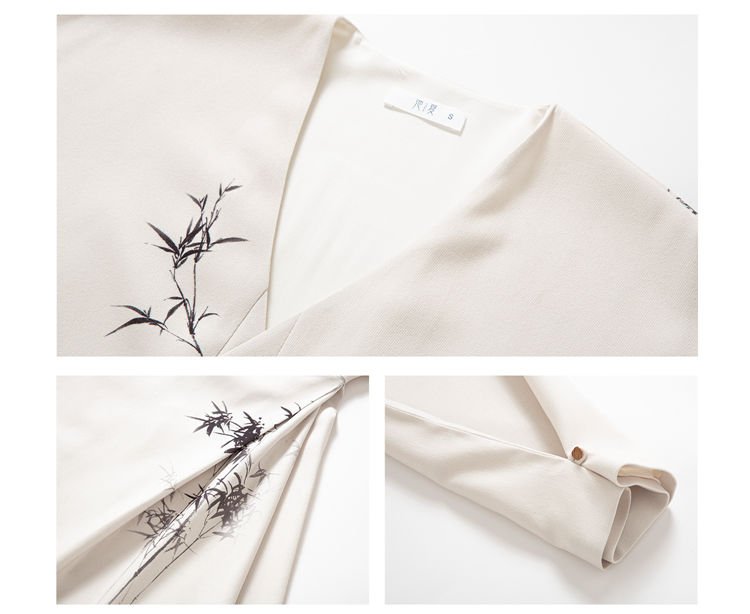 Hanfu For School Embroidery Coat and Pleated Skirt