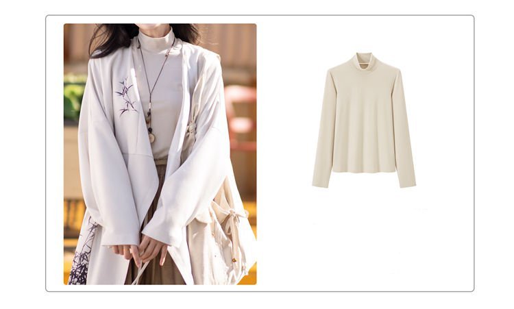 Hanfu For School Embroidery Coat and Pleated Skirt