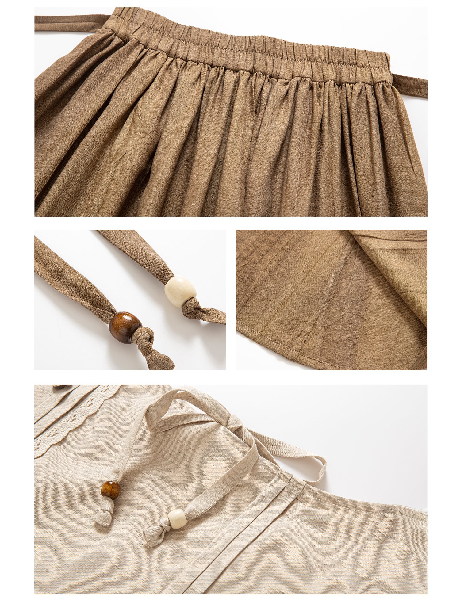 Hanfu For School Embroidery Coat and Pleated Skirt