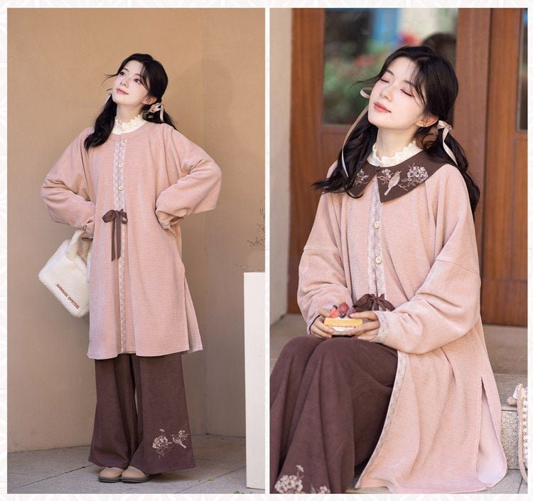 Hanfu For Students Ming-Style Long Shirt And Pants