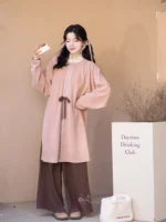 Hanfu For Students Ming-Style Long Shirt And Pants - Image 2