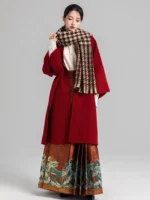 Chinese Wool Coat for Women 100% Wool Hanfu Winter Overcoat - Image 2