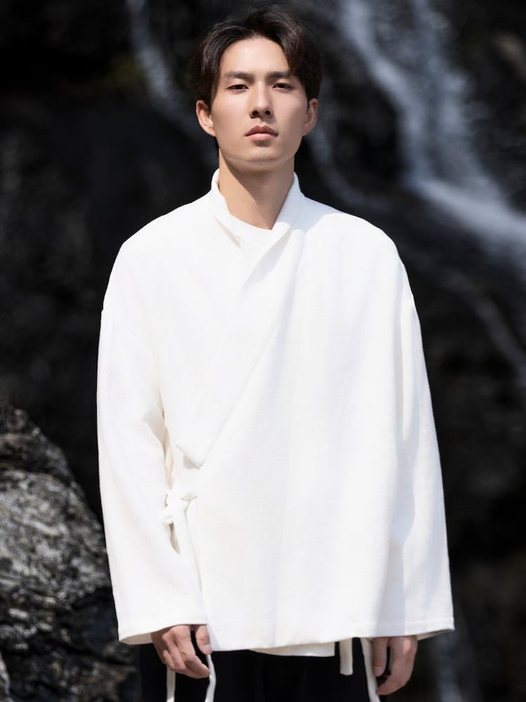 Hanfu Shirt Male Chinese Style Cotton Linen Cardigan