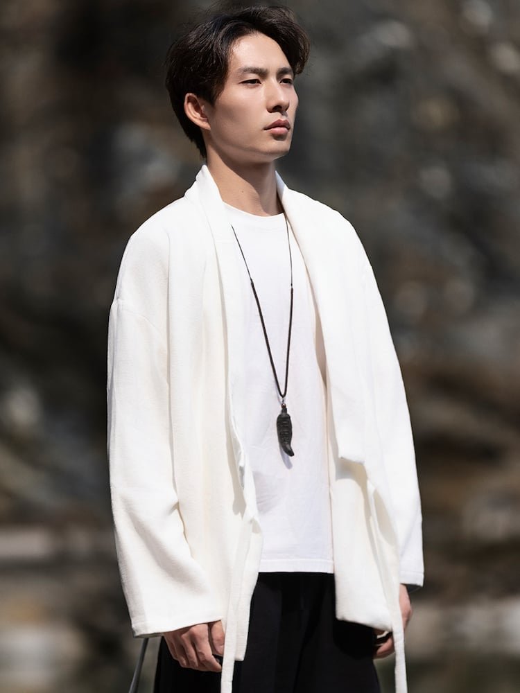 Hanfu Shirt Male Chinese Style Cotton Linen Cardigan