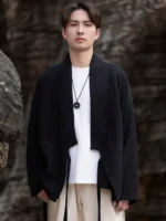 Hanfu Shirt Male Chinese Style Cotton Linen Cardigan - Image 2