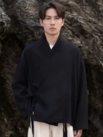 Hanfu Shirt Male Chinese Style Cotton Linen Cardigan