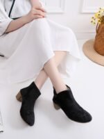 Hanfu Style Boots Floral Ankle Boots - Image 5