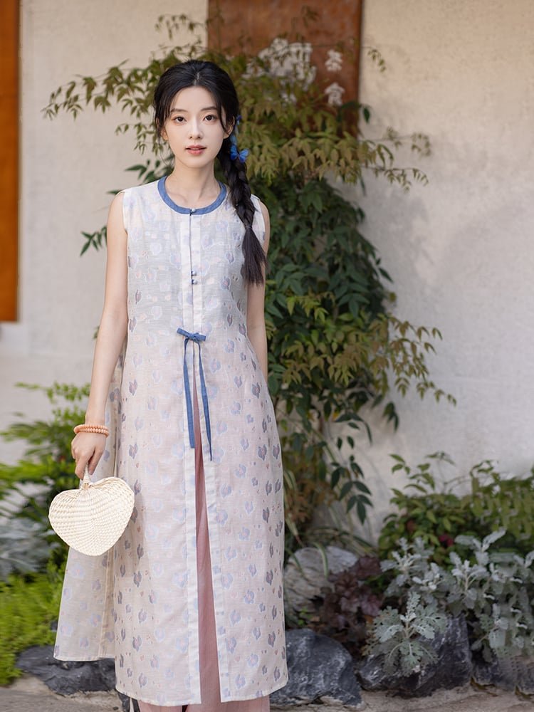 Hanfu Summer Wear Elegant Long Vest and Wide Leg Pants