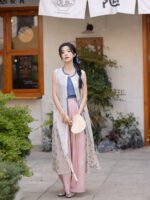 Hanfu Summer Wear Elegant Long Vest and Wide Leg Pants - Image 3