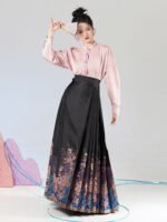 Hanfu Top and Ming Style Ma Mian Skirt Set