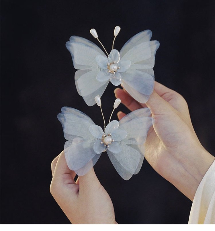 Immortal Style Butterfly Hair Clips Silk Yarn Hair Clip