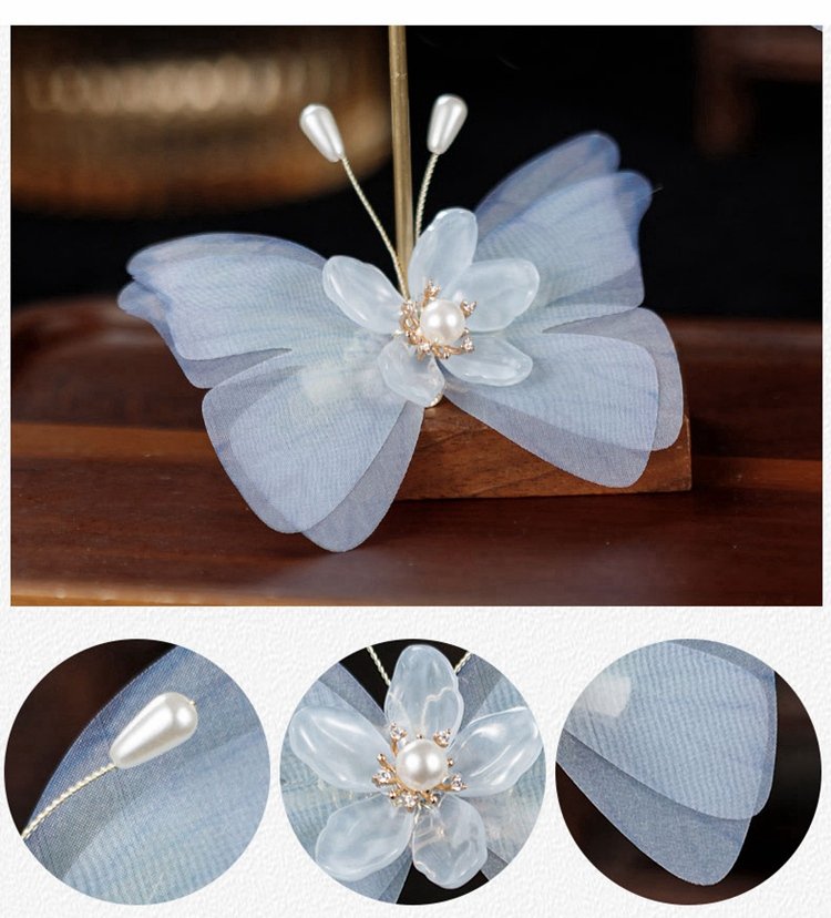Immortal Style Butterfly Hair Clips Silk Yarn Hair Clip