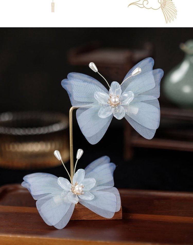 Immortal Style Butterfly Hair Clips Silk Yarn Hair Clip