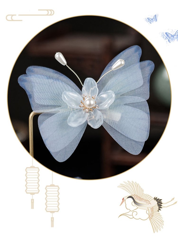 Immortal Style Butterfly Hair Clips Silk Yarn Hair Clip