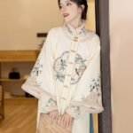 Improved Ming Dynasty Hanfu Womens Dress Coat Winter