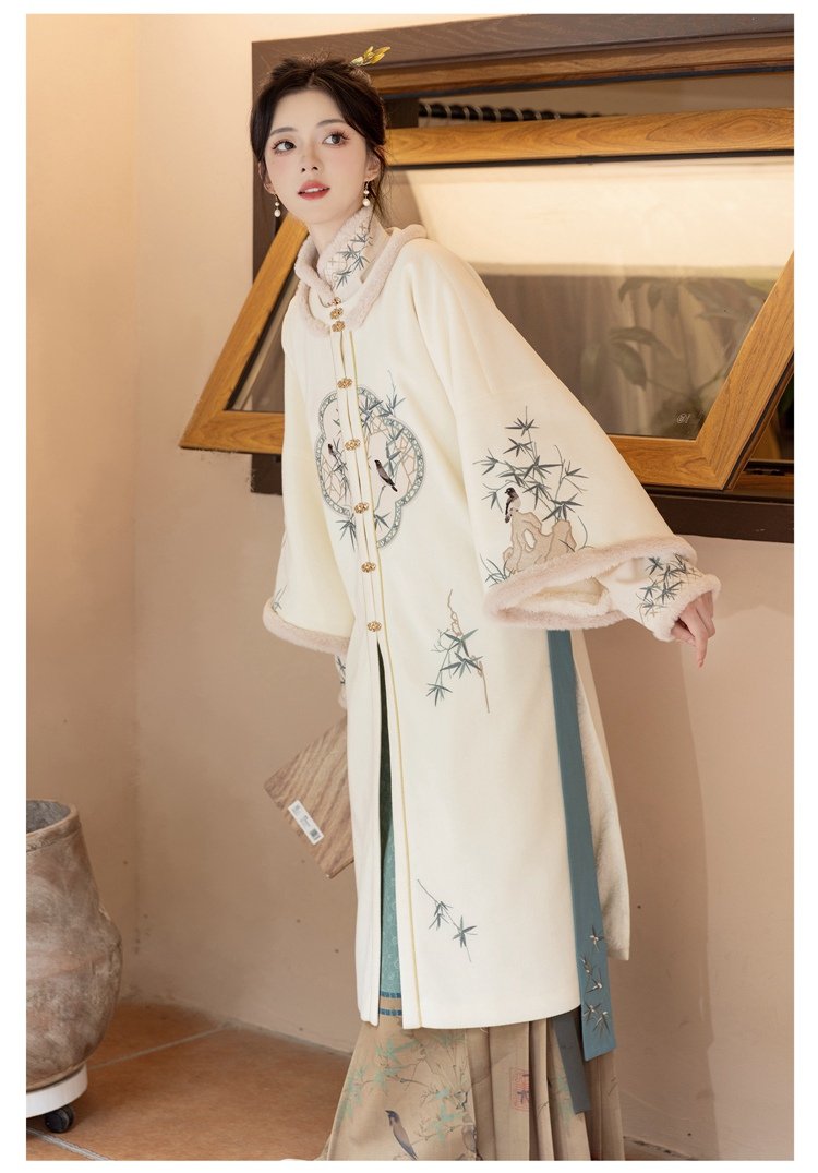 Improved Ming Dynasty Hanfu Womens Dress Coat Winter