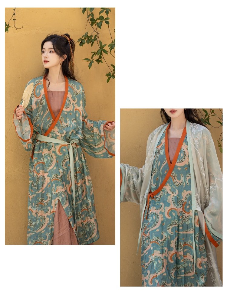 Jin Style Hanfu Straight Collar Gauze Robe