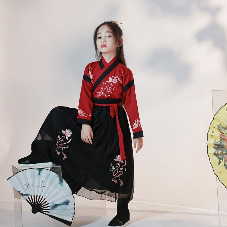 Kids Dress Chinese Traditional Hanfu For Girls