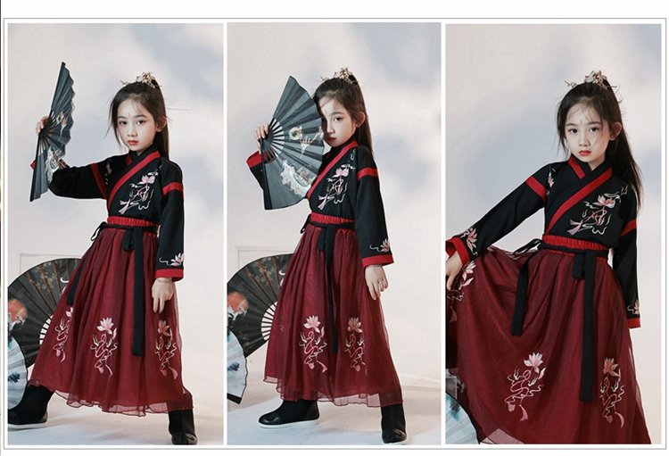 Kids Dress Chinese Traditional Hanfu For Girls