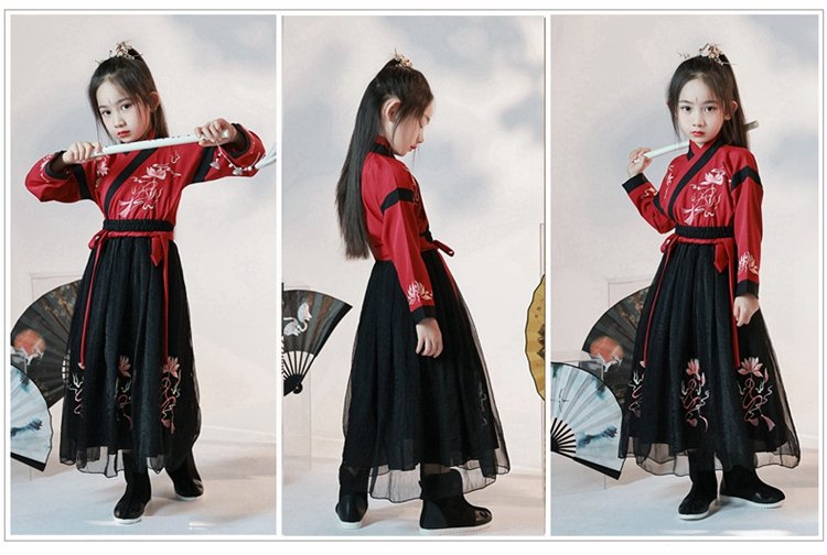 Kids Dress Chinese Traditional Hanfu For Girls