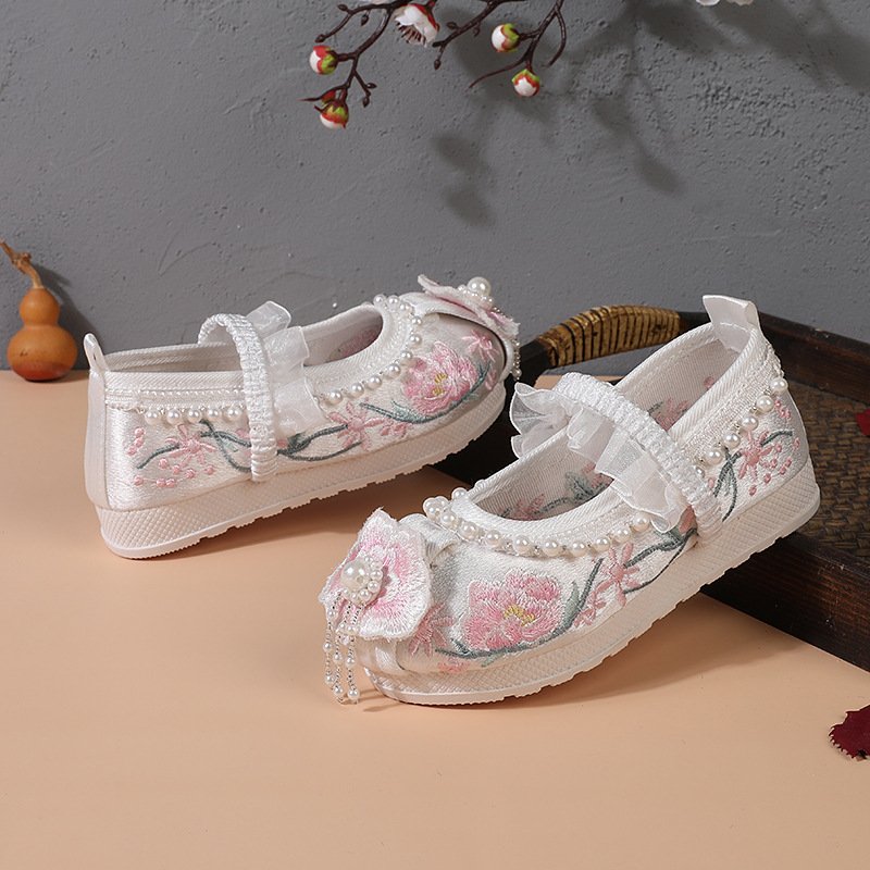 Kids Embroider Shoes Chinese Hanfu Shoes Girls