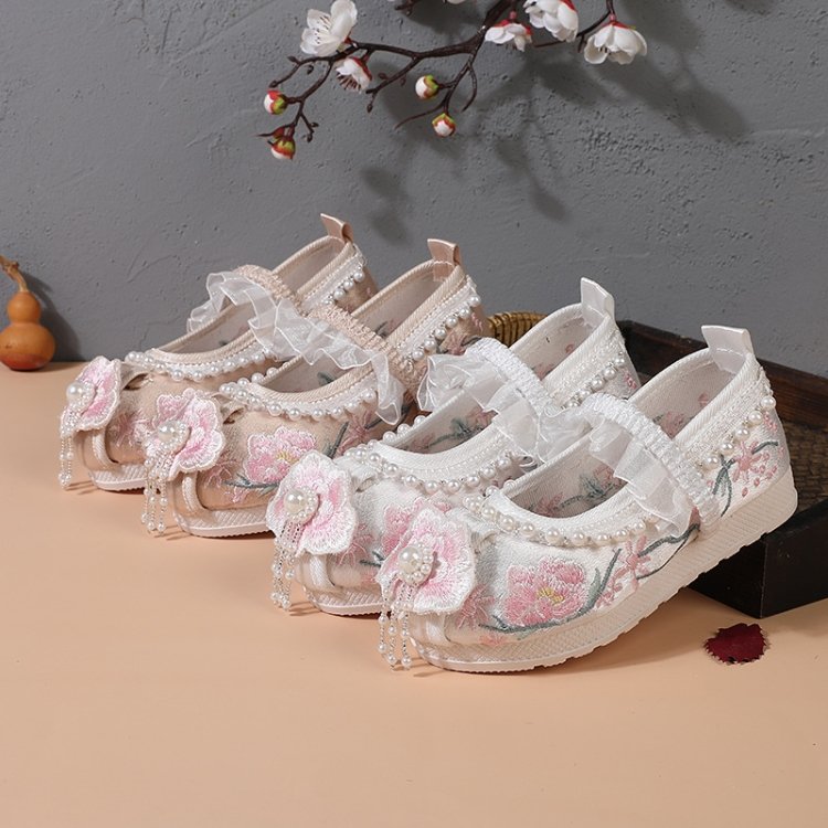 Kids Embroider Shoes Chinese Hanfu Shoes Girls