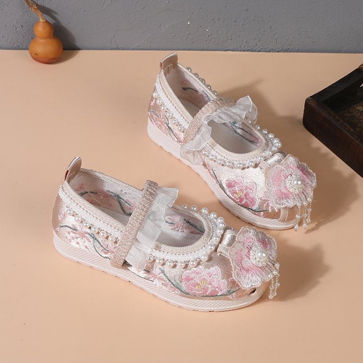 Kids Embroider Shoes Chinese Hanfu Shoes Girls
