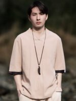 Linen Men Shirts Chinese Style Tang Suit Top - Image 4
