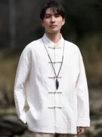 Linen Shirt Mens Jacquard Tang Shirt