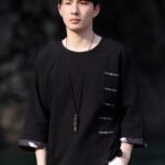 Linen Shirt for Men Round Neck Cotton Linen Tee