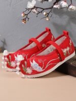 Little Girl Shoes Chinese Style Embroidered Hanfu Shoes - Image 4