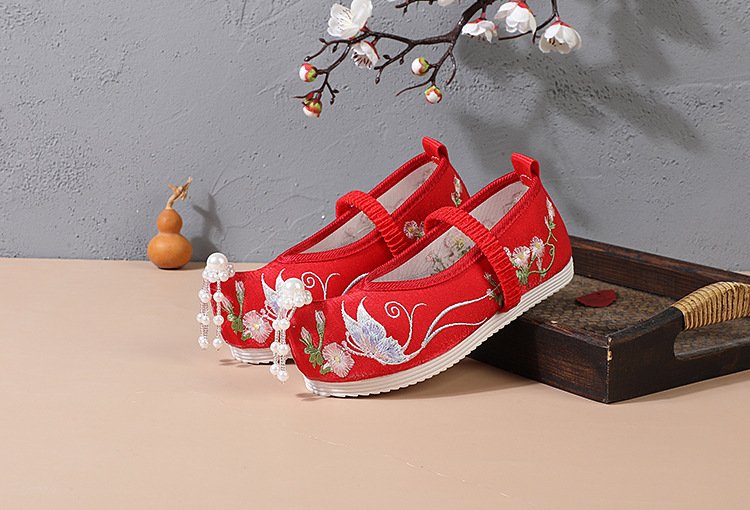 Little Girl Shoes Chinese Style Embroidered Hanfu Shoes