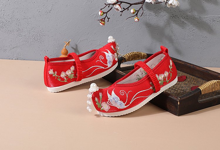 Little Girl Shoes Chinese Style Embroidered Hanfu Shoes