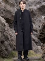 Long Coat For Men Casual Woolen Coat