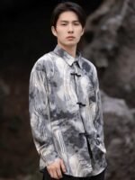Long Sleeve Linen Shirt Chinese Tang Suit Jacket - Image 2