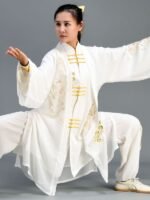 Long Style Tai Chi Costume Embroidered Performance Clothing