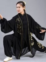 Long Style Tai Chi Costume Embroidered Performance Clothing - Image 3