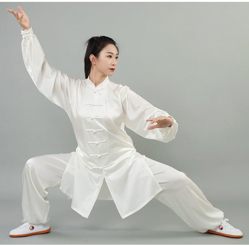 Luxury Silk Tai Chi Outfit Breathable Kung Fu Training Set