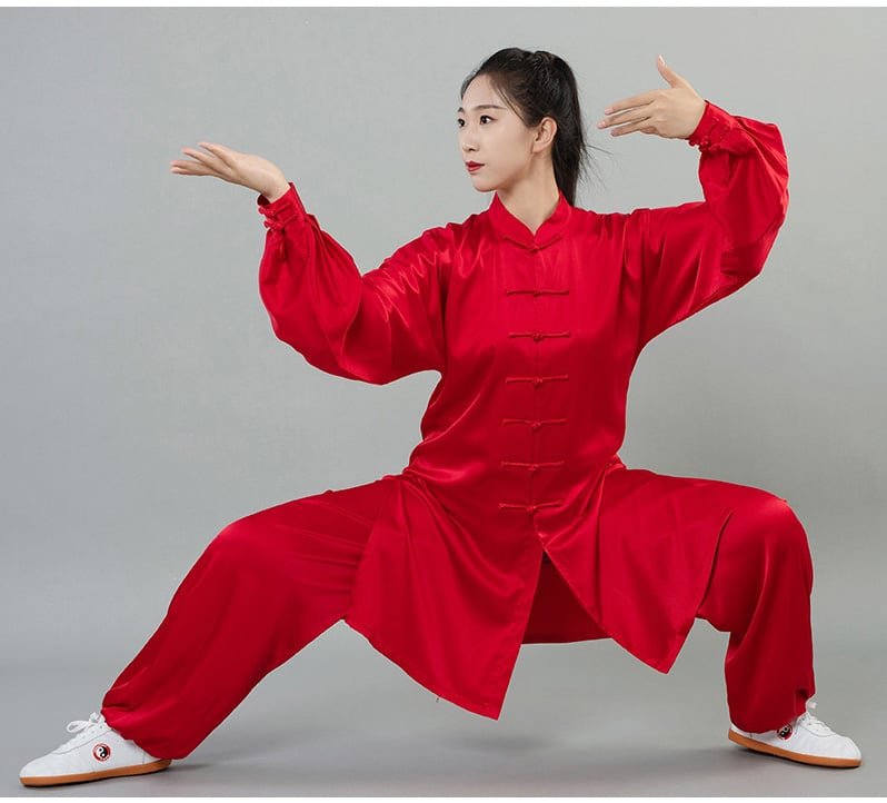 Luxury Silk Tai Chi Outfit Breathable Kung Fu Training Set