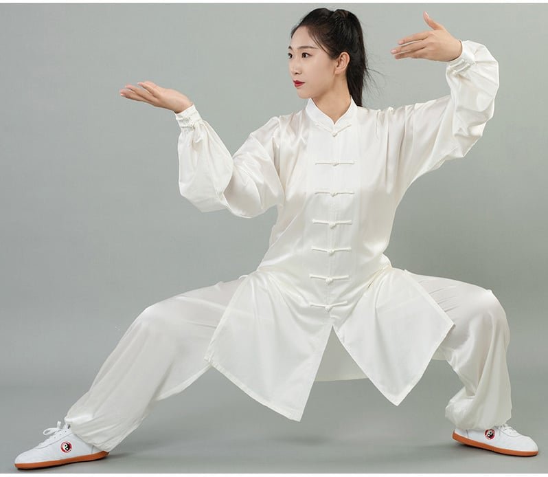 Luxury Silk Tai Chi Outfit Breathable Kung Fu Training Set