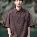 Men Linen Shirts Vintage Style Short Sleeve Top