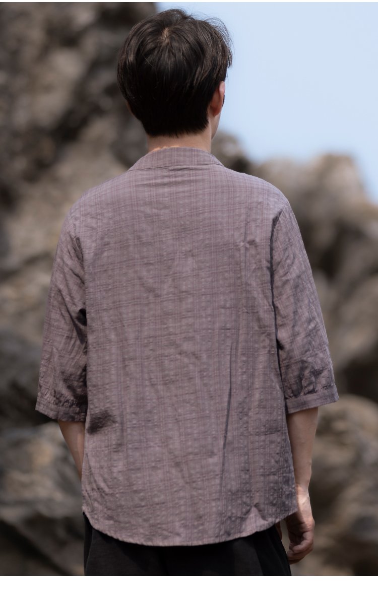 Mens Casual Shirts Loose Casual Tang Shirt